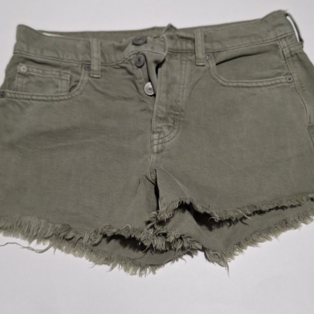 5 Pocket Green Jean Shorts by American Eagle